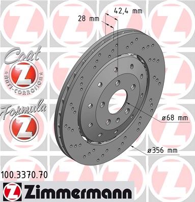 ZIMMERMANN 100.3370.70 Fren Sistemleri Fren Diski - AUDI A6 C6 Avant (4F5) uyumlu