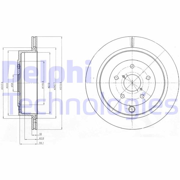 DELPHI BG4267 Fren Sistemleri Fren Diski - SUBARU TRIBECA (B9) uyumlu