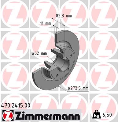 ZIMMERMANN 470.2415.00 Fren Sistemleri Fren Diski - RENAULT LAGUNA II (BG0/1_) uyumlu