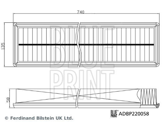 BLUE PRINT ADBP220058 Motor Hava Filtresi - PORSCHE PANAMERA (971) uyumlu