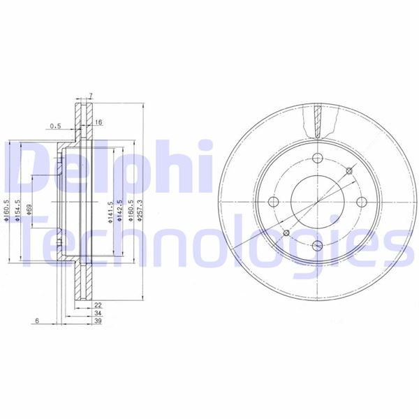 DELPHI BG2657 Fren Sistemleri Fren Diski - NISSAN ALMERA Classic (B10) uyumlu