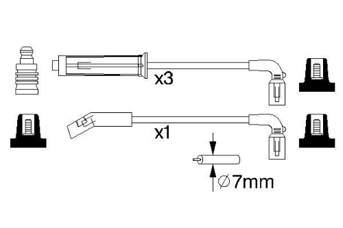BOSCH 0 986 356 980 Ateşleme Sistemi Ateşleme Kablosu - DAEWOO LANOS (KLAT) uyumlu