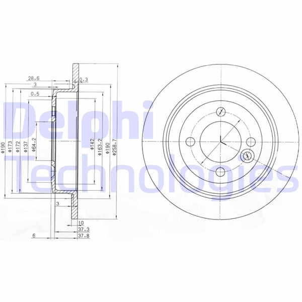 DELPHI BG3662C Fren Sistemleri Fren Diski - MINI MINI (R56) uyumlu