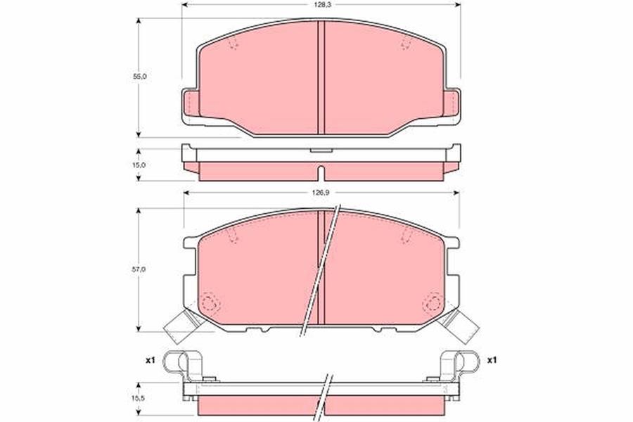 TRW GDB1190 Fren Sistemleri Fren Balatası - TOYOTA PREVIA I (_R1_, _R2_) uyumlu