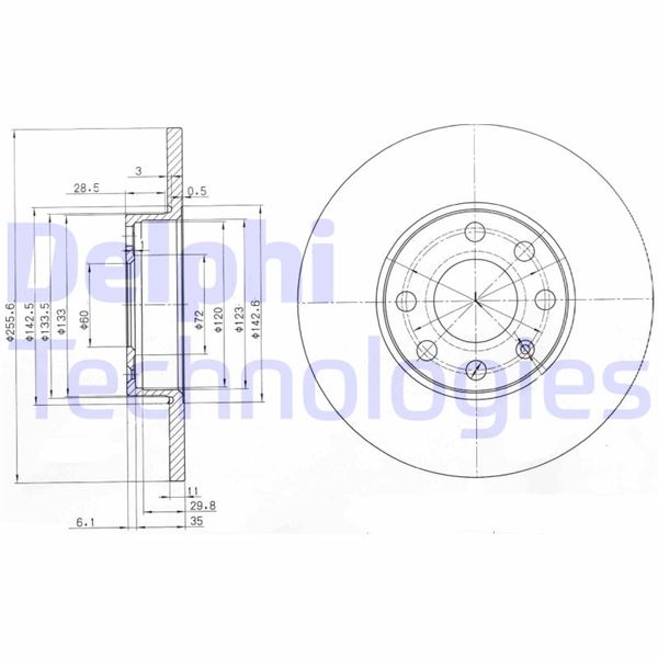 DELPHI BG3402 Fren Sistemleri Fren Diski - OPEL ASTRA G Hatchback (T98) uyumlu