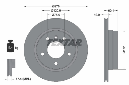 TEXTAR 92072403 Fren Sistemleri Fren Diski - BMW 3 Touring (E36) uyumlu