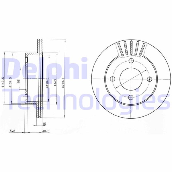DELPHI BG3548 Fren Sistemleri Fren Diski - NISSAN MICRA I (K10) uyumlu