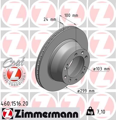 ZIMMERMANN 460.1516.20 Fren Sistemleri Fren Diski - PORSCHE 911 Cabrio (964) uyumlu
