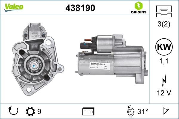 VALEO 438190 Elektrik Sistemi Marş Motoru - AUDI A4 B7 (8EC) uyumlu