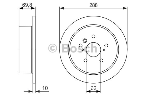 BOSCH 0 986 479 614 Fren Sistemleri Fren Diski - LEXUS RX (_U3_) uyumlu