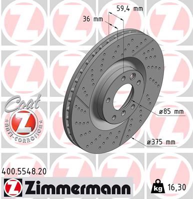 ZIMMERMANN 400.5548.20 Fren Sistemleri Fren Diski - MERCEDES-BENZ G-SERISI (W463) uyumlu
