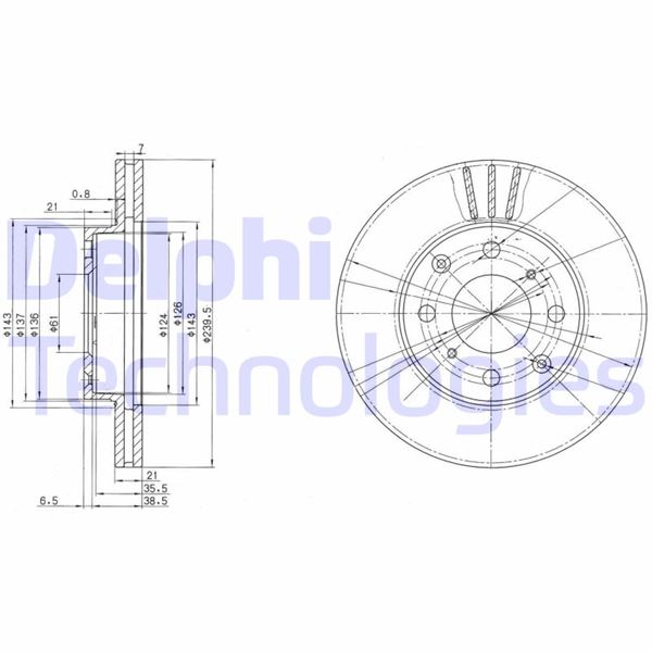 DELPHI BG2673 Fren Sistemleri Fren Diski - HONDA CIVIC V Hatchback (EG, EH) uyumlu