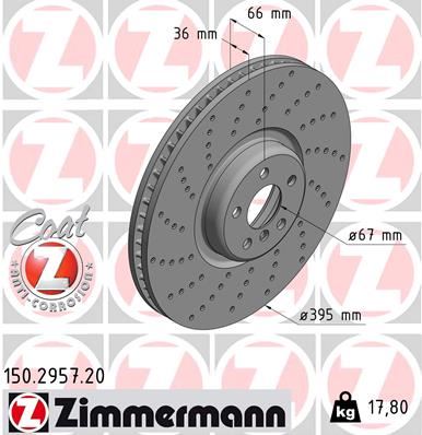 ZIMMERMANN 150.2957.20 Fren Sistemleri Fren Diski - BMW 7 (G11, G12) uyumlu