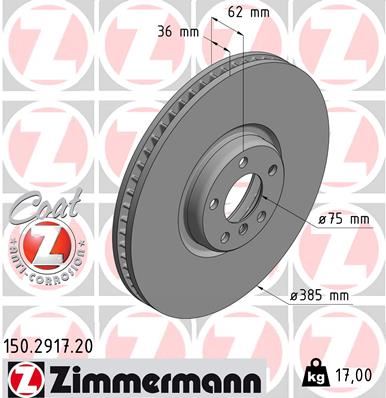ZIMMERMANN 150.2917.20 Fren Sistemleri Fren Diski - BMW X6 (E71, E72) uyumlu
