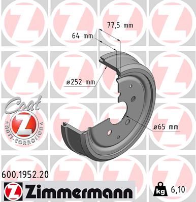 ZIMMERMANN 600.1952.20 Fren Sistemleri Fren Kampanası - VW TRANSPORTER T3 Minibüs/Otobüs (25_) uyumlu