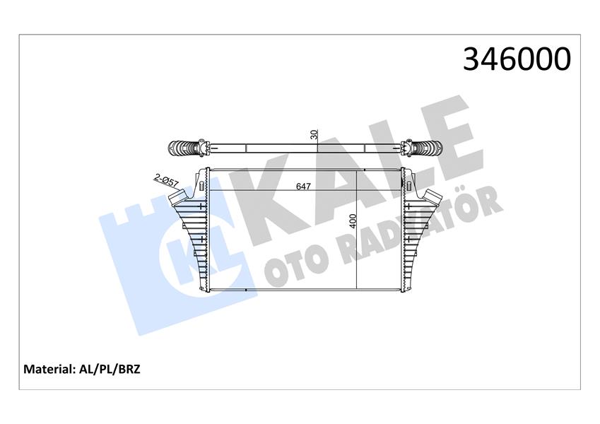 KALE OTO RADYATÖR 346000 Motor Turbo Radyatörü - SAAB 9-3X (YS3) uyumlu