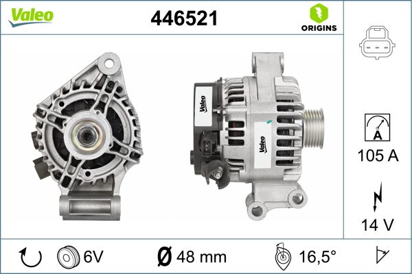 VALEO 446521 Elektrik Sistemi Alternatör - FORD FOCUS I (DAW, DBW) uyumlu