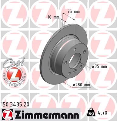 ZIMMERMANN 150.3435.20 Fren Sistemleri Fren Diski - BMW Z4 Roadster (E85) uyumlu