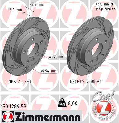 ZIMMERMANN 150.1289.53 Fren Sistemleri Fren Diski - BMW 3 (E46) uyumlu