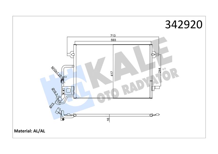 KALE OTO RADYATÖR 342920 İklimlendirme Sistemi Klima Radyatörü - VW PASSAT B5.5 (3B3) uyumlu