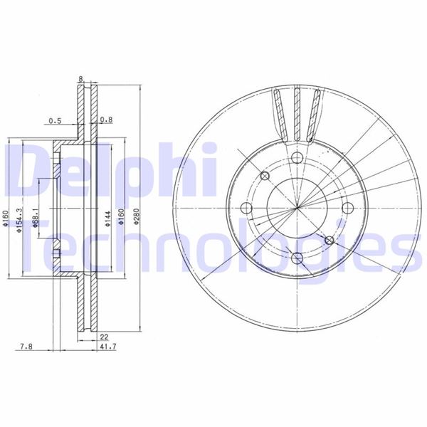 DELPHI BG3596 Fren Sistemleri Fren Diski - NISSAN 200SX (S13) uyumlu