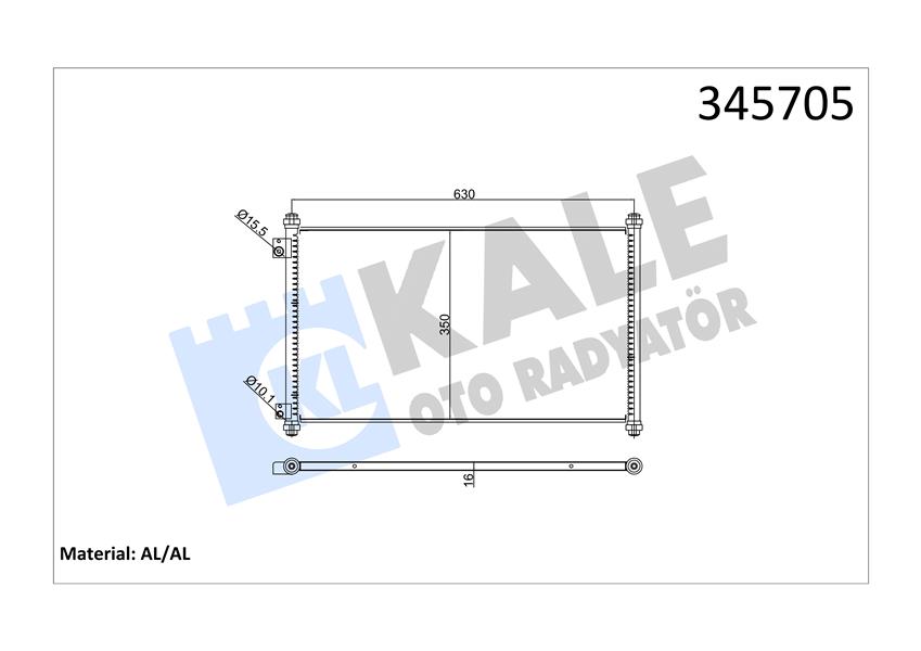 KALE OTO RADYATÖR 345705 İklimlendirme Sistemi Klima Radyatörü - HONDA ACCORD VI Coupe (CG) uyumlu