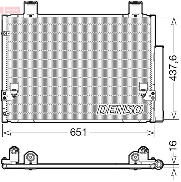 DENSO DCN50057 İklimlendirme Sistemi Klima Radyatörü - TOYOTA HILUX VII Pick-up (_N1_, _N2_, _N3_) uyumlu