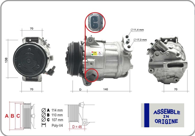 Klima Kompresörü - GUARNITAUTO - 51323 Ürün Görseli
