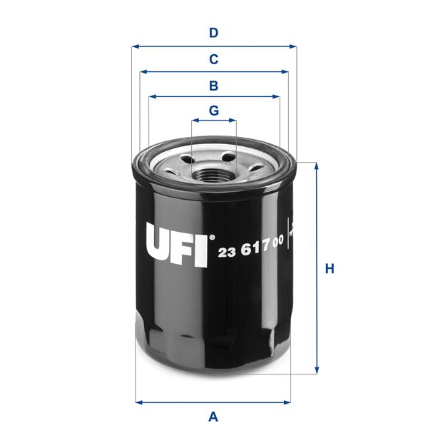 UFI 23.617.00 Motor Yağ Filtresi - SUBARU FORESTER (SH_) uyumlu