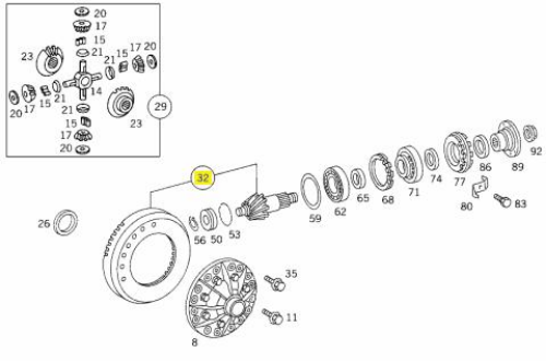 Diferansiyel Ayna Mahruti - MERCEDES ORIJINAL - A3853504139 Ürün Görseli