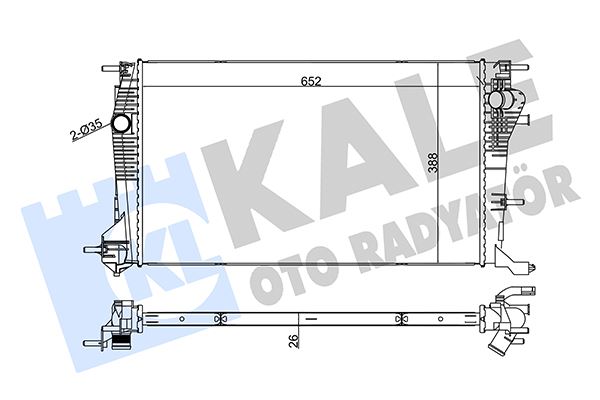 KALE OTO RADYATÖR 355840 Soğutma Sistemi Su Soğutucu & Parçaları - RENAULT MEGANE CC (EZ0/1_) uyumlu