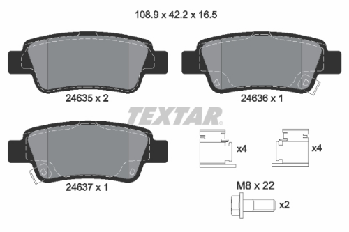 TEXTAR 2463501 Fren Sistemleri Fren Balatası - HONDA CR-V III (RE_) uyumlu
