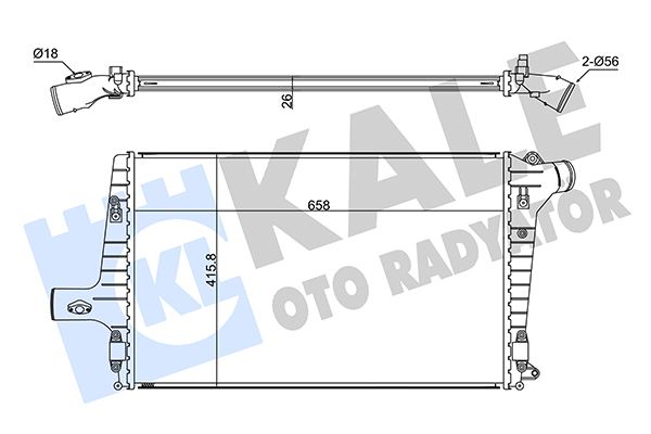 KALE OTO RADYATÖR 352380 Motor Turbo Radyatörü - AUDI A6 C5 (4B2, 4B4) uyumlu