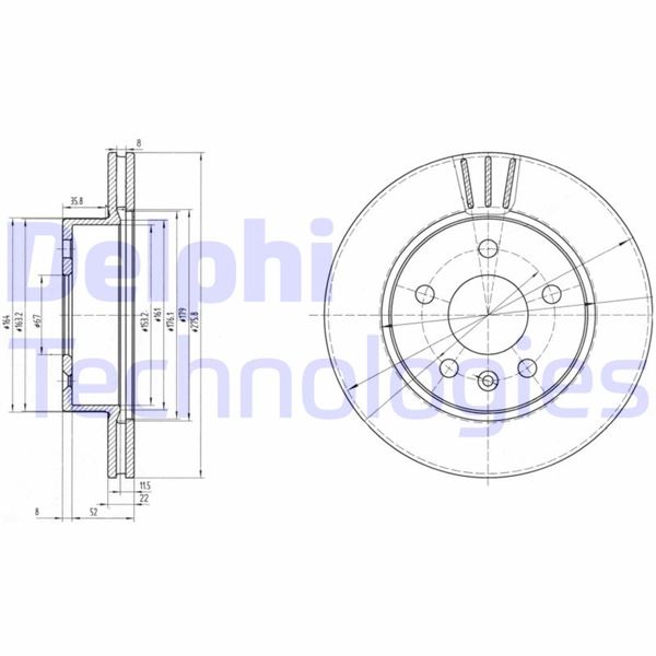 DELPHI BG3296 Fren Sistemleri Fren Diski - MERCEDES-BENZ VITO Minibüs/Otobüs (W638) uyumlu