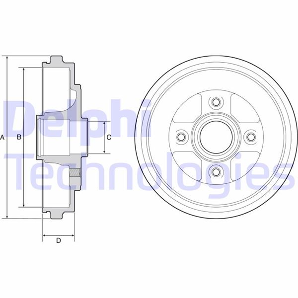 DELPHI BF509 Fren Sistemleri Fren Kampanası - OPEL AGILA A (H00) uyumlu