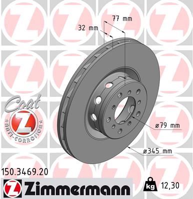 ZIMMERMANN 150.3469.20 Fren Sistemleri Fren Diski - BMW 5 (E39) uyumlu