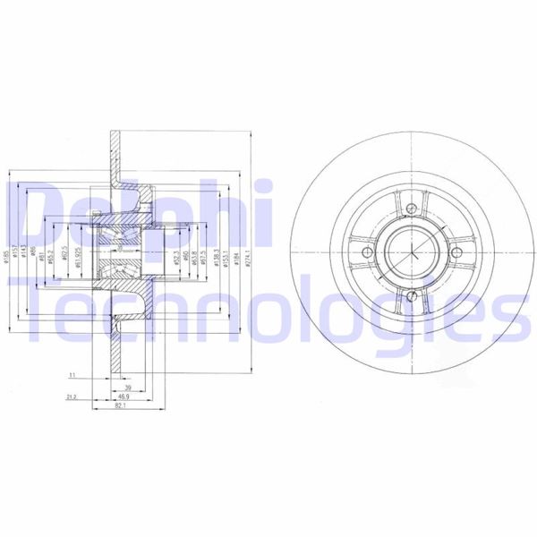 DELPHI BG9029RS Fren Sistemleri Fren Diski - RENAULT MEGANE I Grandtour (KA0/1_) uyumlu