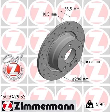 ZIMMERMANN 150.3429.52 Fren Sistemleri Fren Diski - BMW 1 (E81) uyumlu