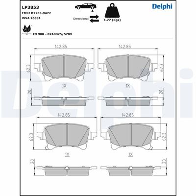 DELPHI LP3853 Fren Sistemleri Fren Balatası