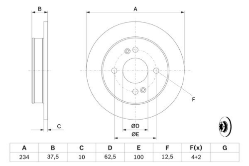 BOSCH 0 986 479 256 Fren Sistemleri Fren Diski - KIA PICANTO II (TA) uyumlu