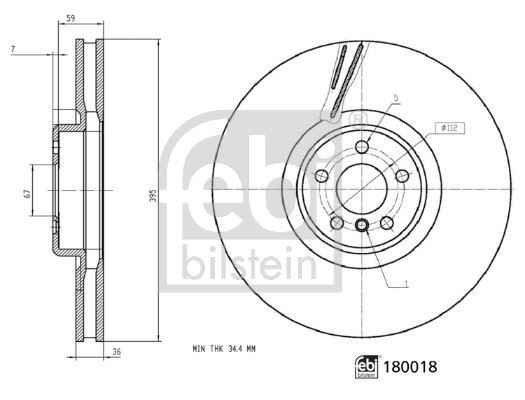 FEBI BILSTEIN 180018 Fren Sistemleri Fren Diski - BMW 7 (G11, G12) uyumlu