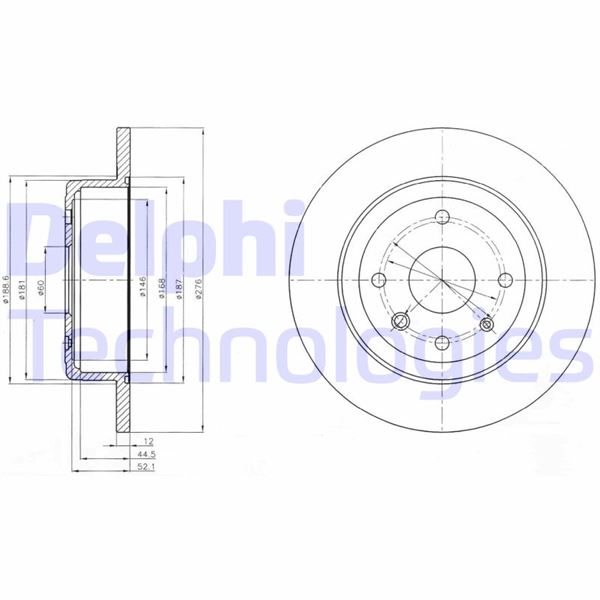 DELPHI BG4244 Fren Sistemleri Fren Diski - CHEVROLET EPICA (KL1_) uyumlu