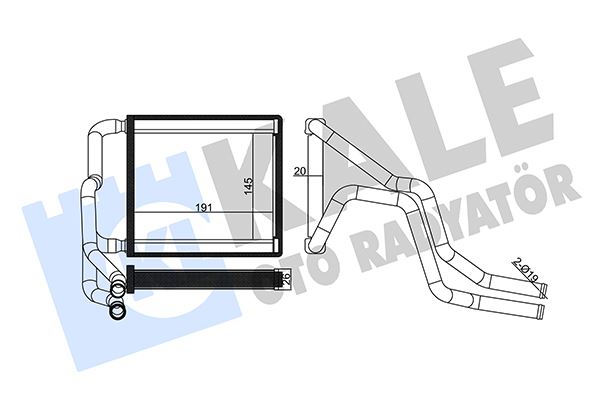 KALE OTO RADYATÖR 355135 İklimlendirme Sistemi İç Mekan Isı Değiştirici - HYUNDAI i20 II (GB, IB) uyumlu