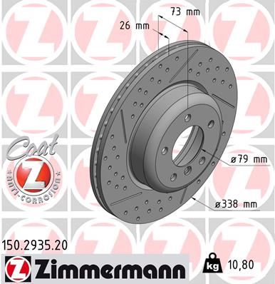 ZIMMERMANN 150.2935.20 Fren Sistemleri Fren Diski - BMW 3 Touring (E91) uyumlu