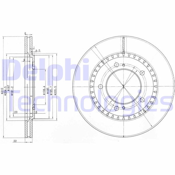 DELPHI BG3821 Fren Sistemleri Fren Diski - SUZUKI GRAND VITARA I (FT, HT) uyumlu