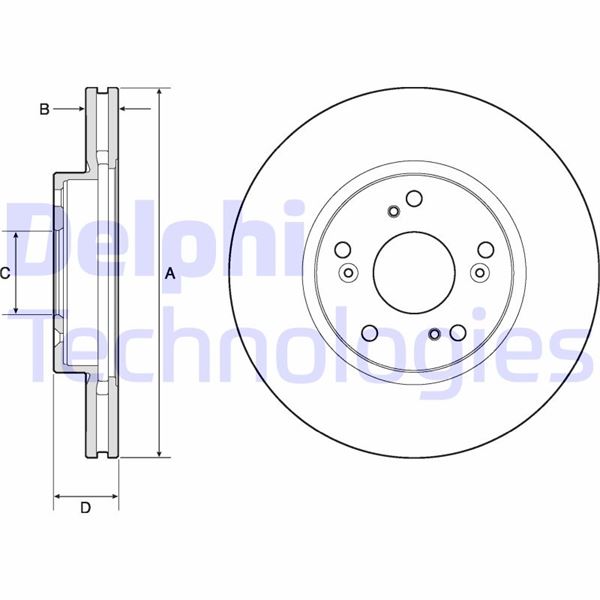DELPHI BG4774C Fren Sistemleri Fren Diski - HONDA ACCORD VII (CL, CN) uyumlu