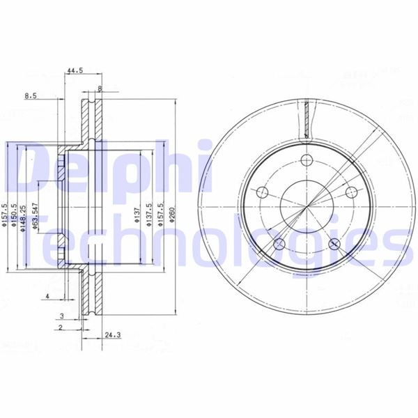 DELPHI BG2346 Fren Sistemleri Fren Diski - FORD SCORPIO I (GAE, GGE) uyumlu
