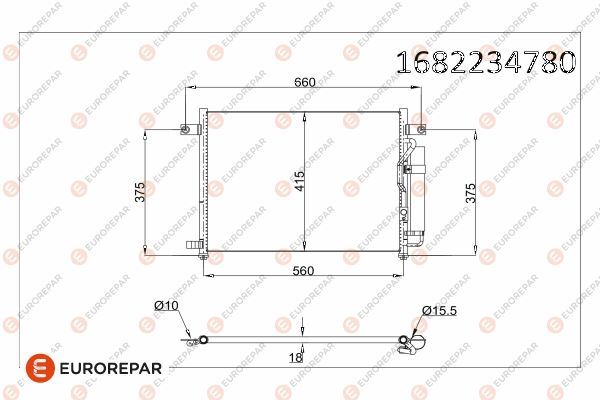 EUROREPAR 1682234780 İklimlendirme Sistemi Klima Radyatörü - DAEWOO KALOS (KLAS) uyumlu
