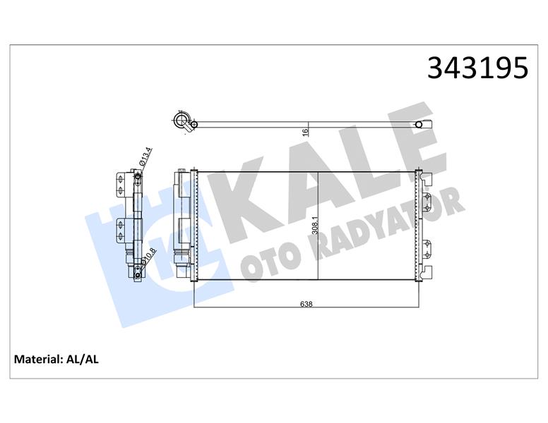 KALE OTO RADYATÖR 343195 İklimlendirme Sistemi Klima Radyatörü - LAND ROVER FREELANDER I (L314) uyumlu
