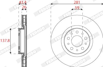 FERODO DDF2776C Fren Sistemleri Fren Diski - FIAT EGEA Sedan (356_, 357_) uyumlu
